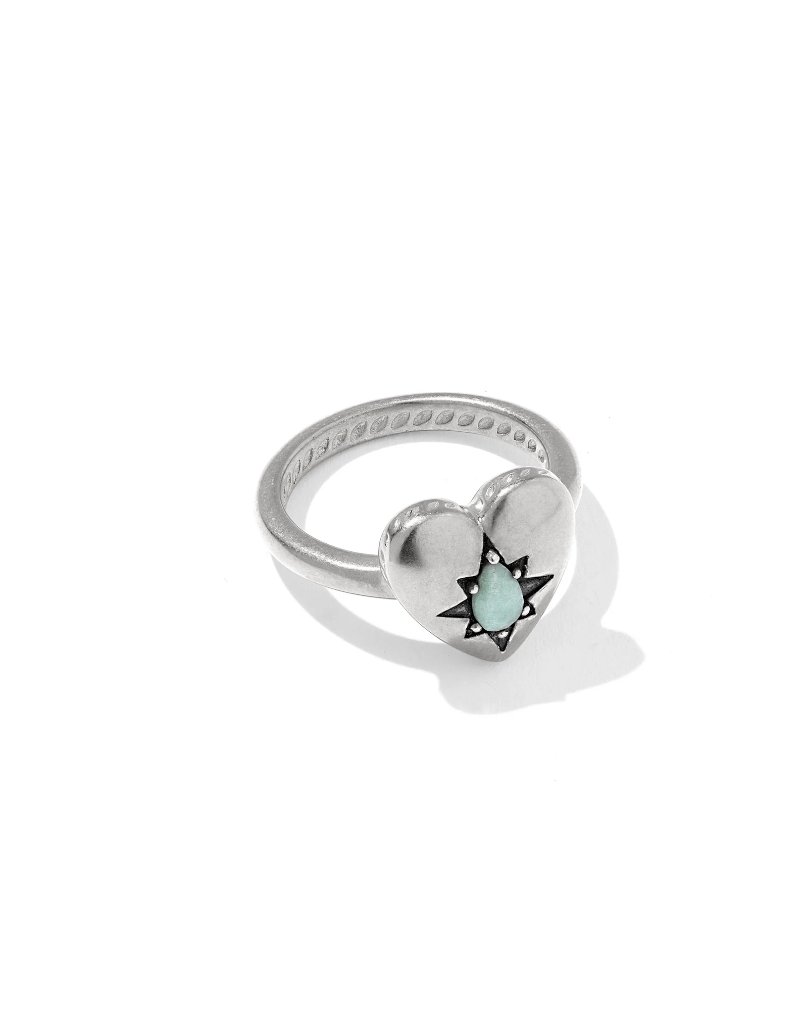 Adia Heart Sterling Silver Band Ring - 1