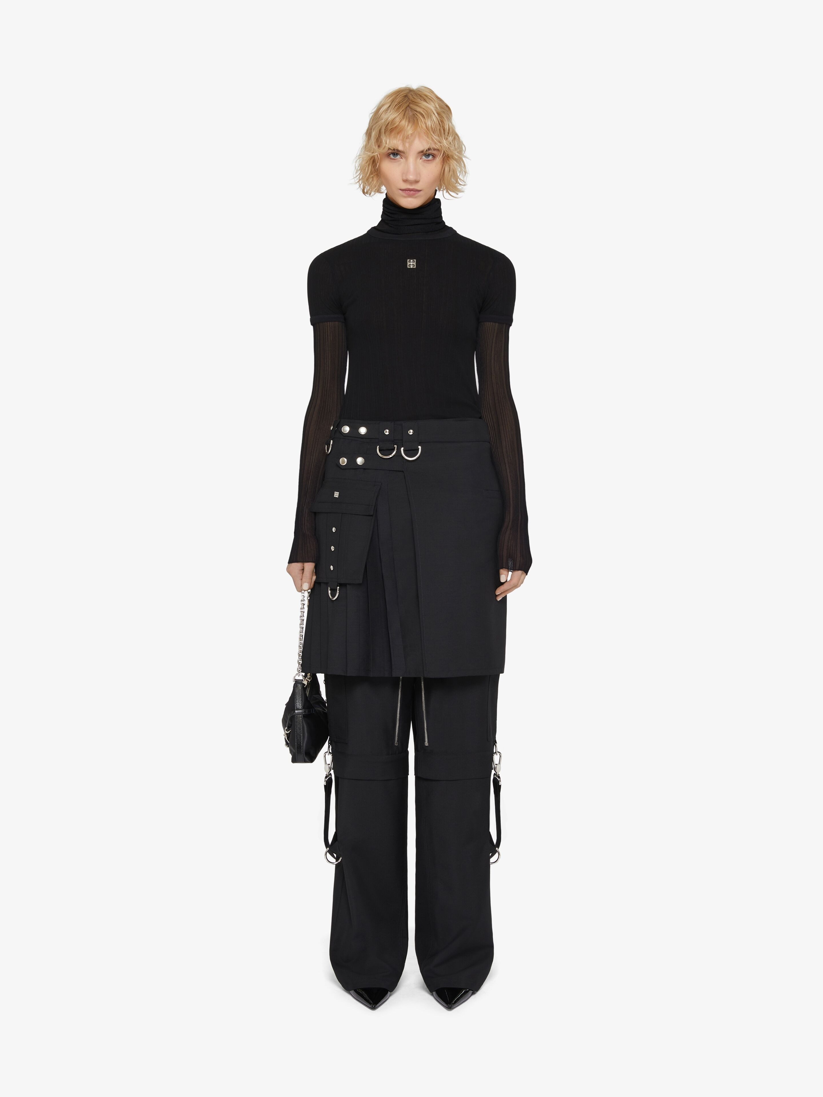 Givenchy KILT SKIRT IN WOOL AND MOHAIR | REVERSIBLE