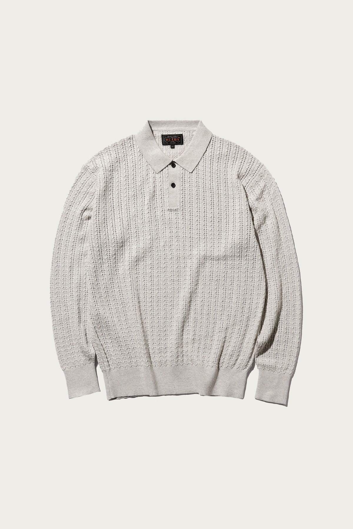 Cable Knit Polo - Ash - 1