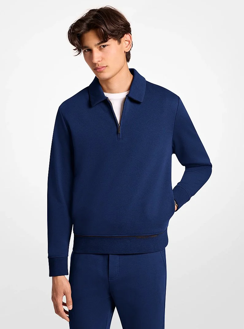 Terry Cotton Blend Polo Sweater - 1
