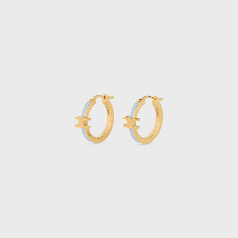 CELINE Triomphe Hoops in Enamel and Brass with Gold Finish outlook