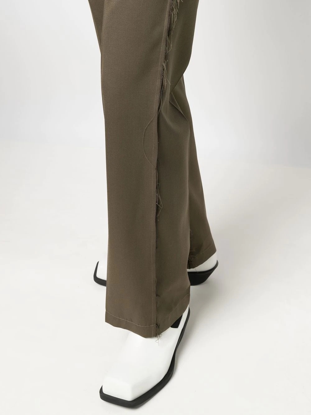 raw-cut edge detail trousers - 5