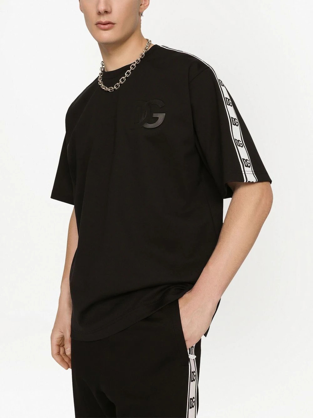 logo-tape technical jersey T-shirt - 5