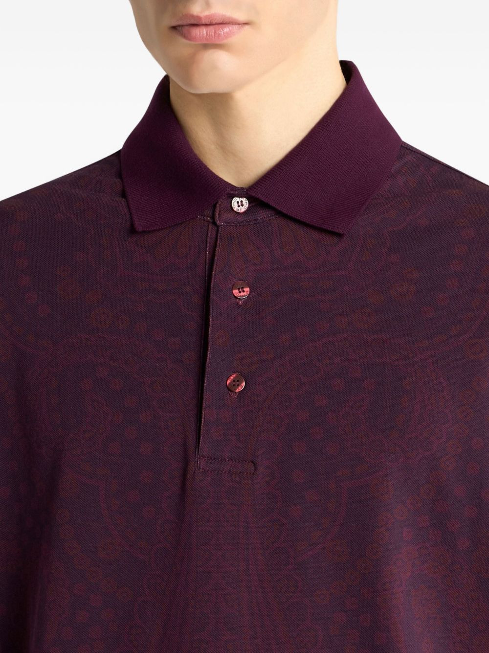 paisley-cotton polo shirt - 4