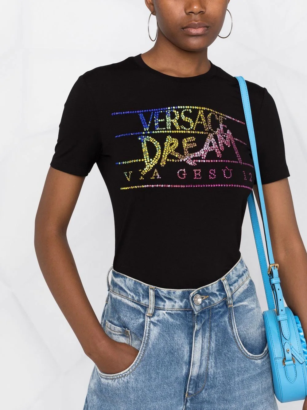 rhinestone-embellished slogan T-shirt - 5