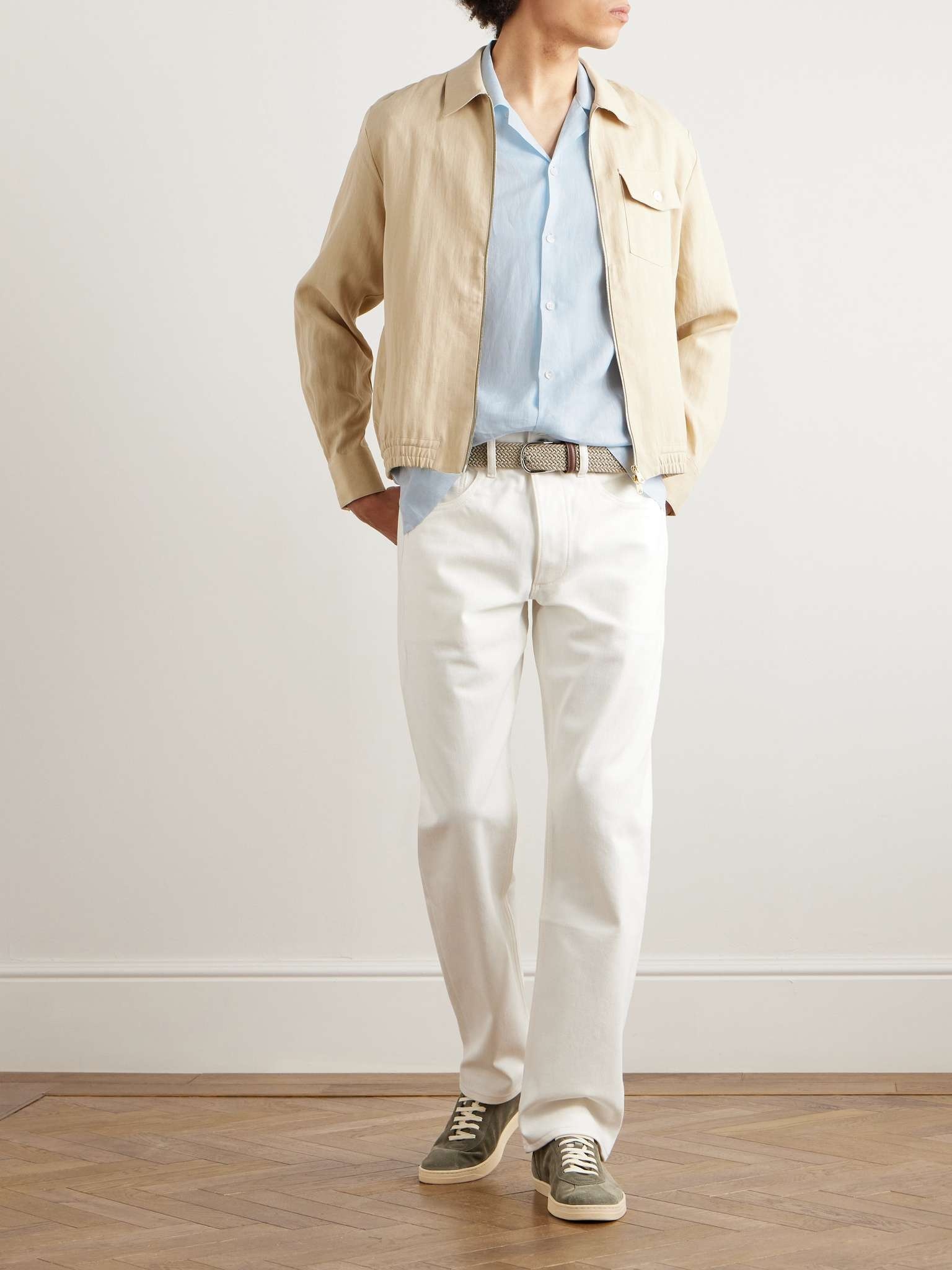 Convertible-Collar Linen Shirt - 2