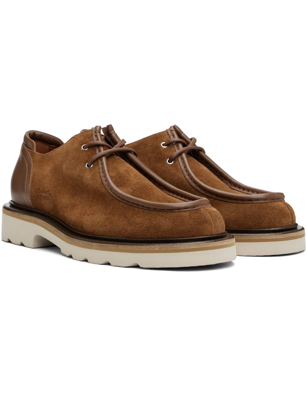 Brown Suede Leather Derbys - 4