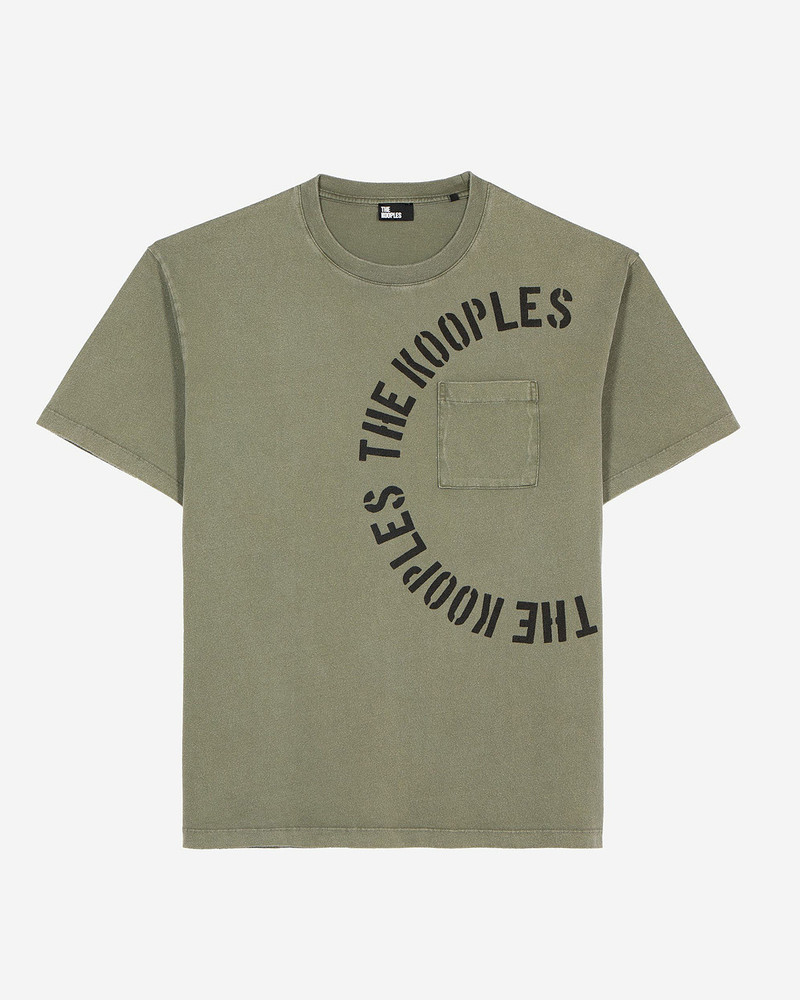 T-SHIRT WITH KHAKI SCREEN PRINT 1