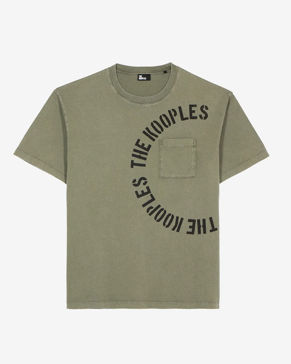 T-SHIRT WITH KHAKI SCREEN PRINT - 1