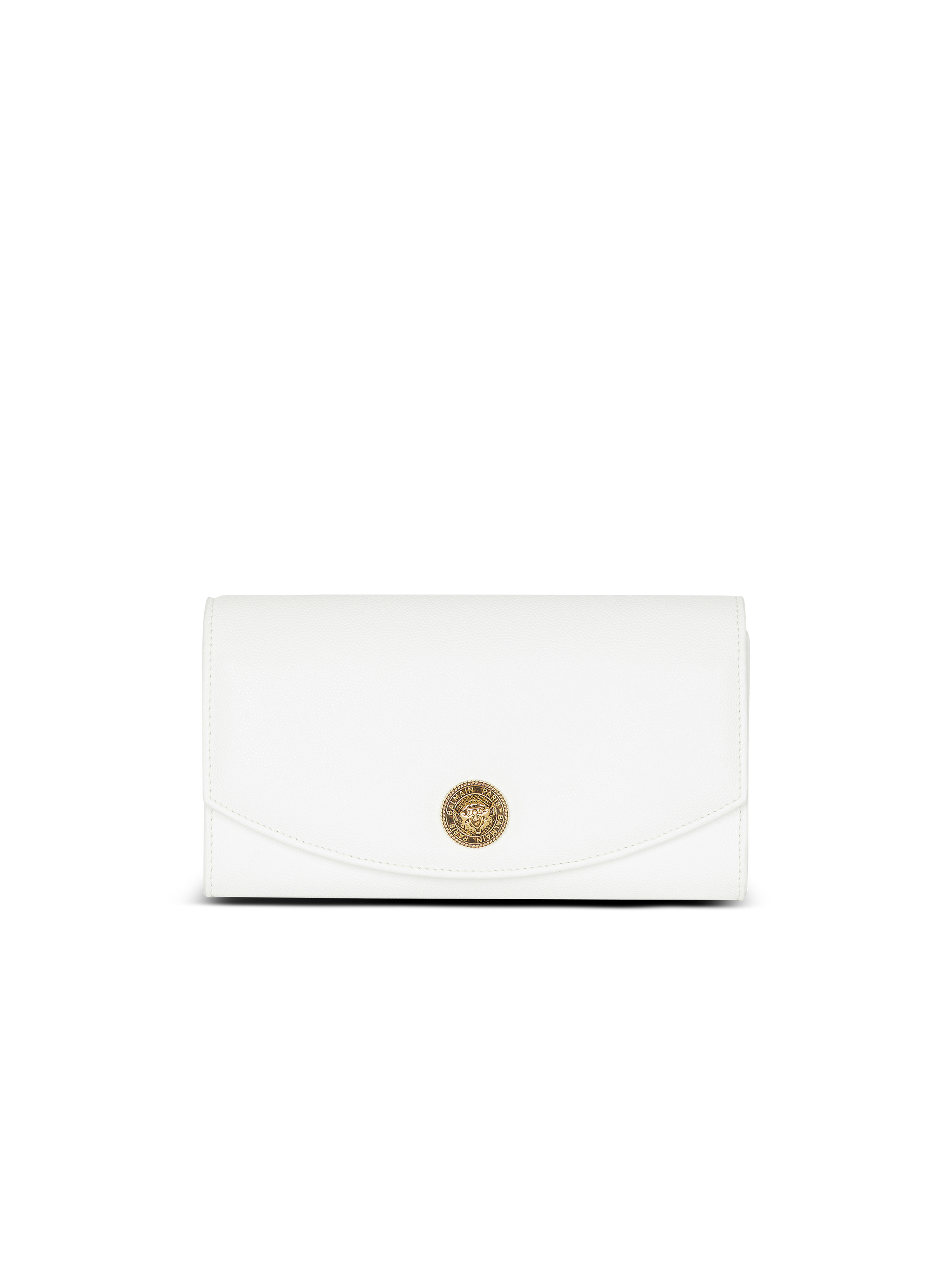 Emblème grained calfskin clutch - 1