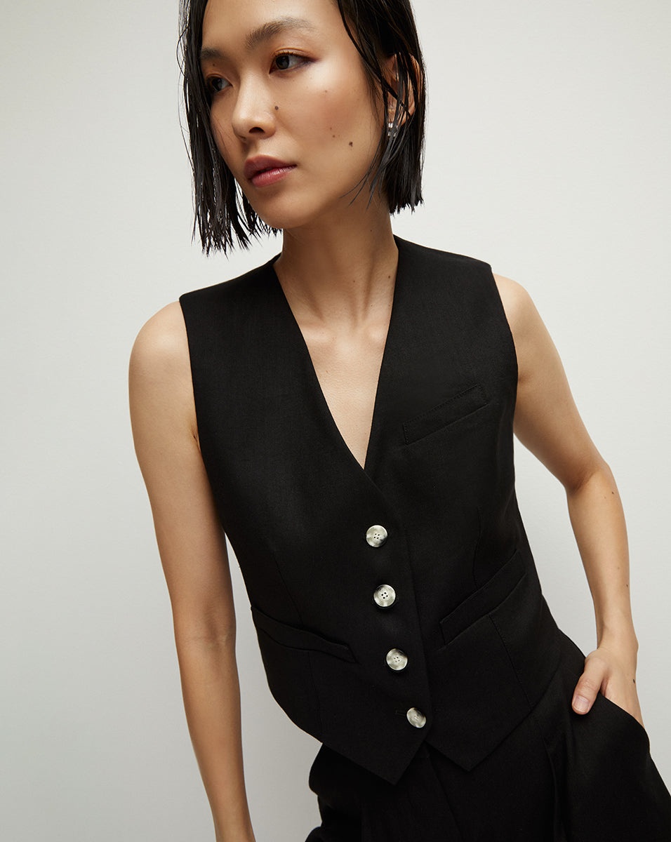 BENNETT TWILL-LINEN VEST - 2