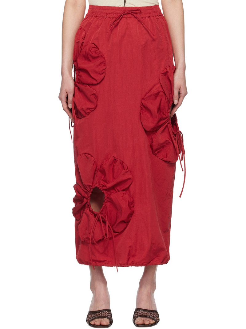 Red Flower Maxi Skirt 1