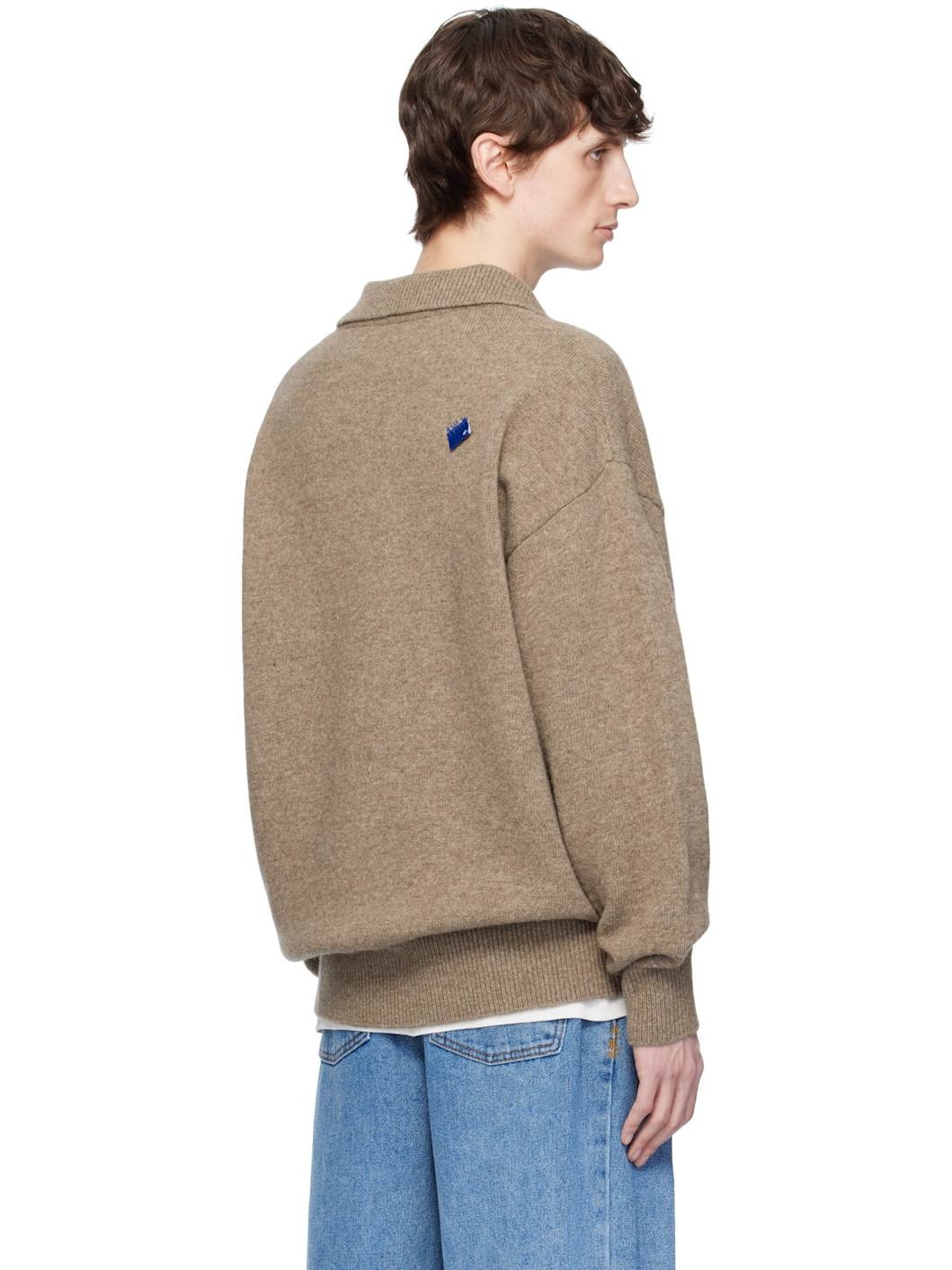 Beige Sig; TRS Tag Knit 02 Polo - 3