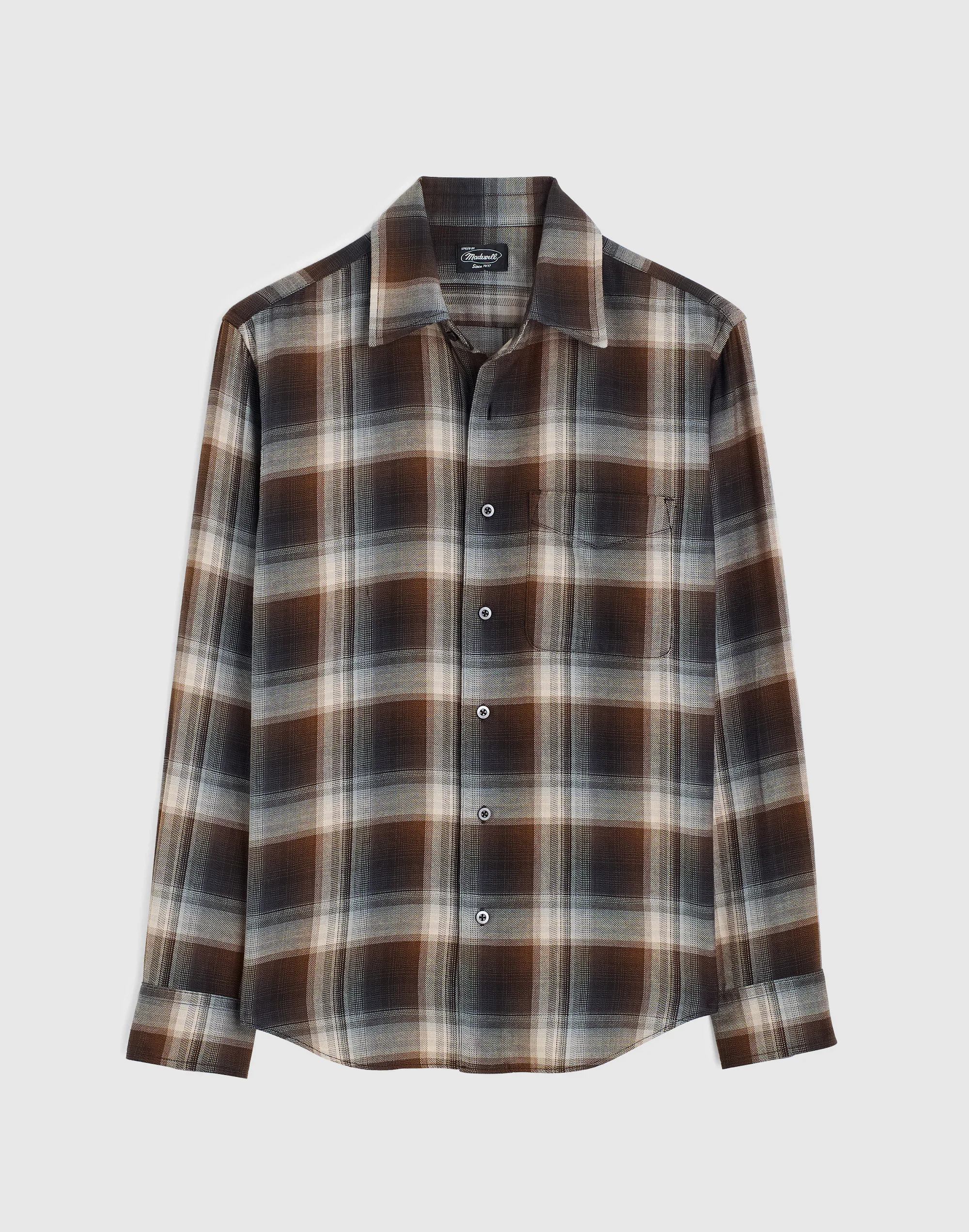 Lightweight Flannel Button-Up Shirt - 1
