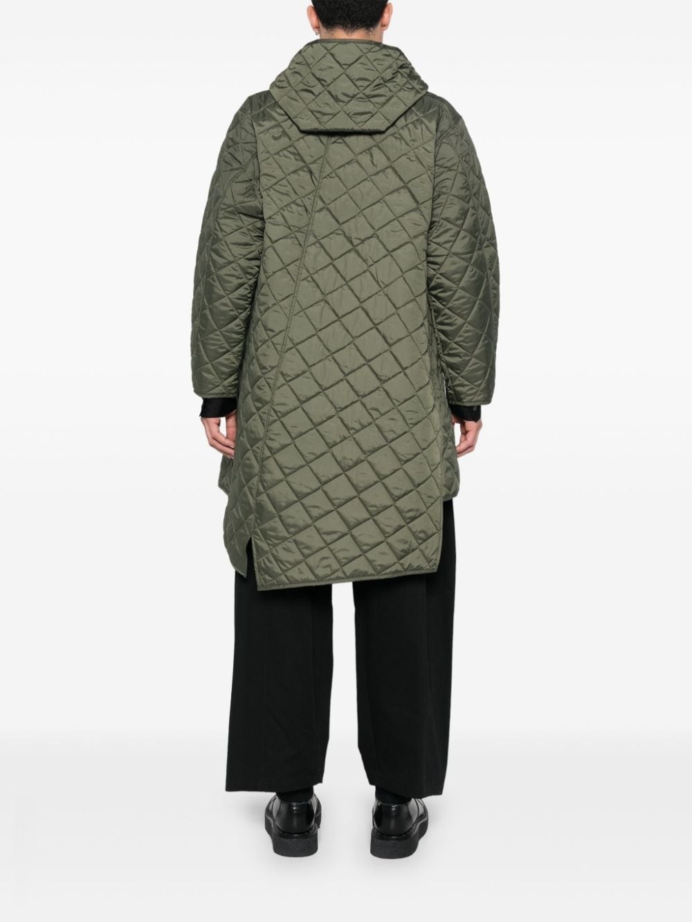asymmetric parka coat - 4