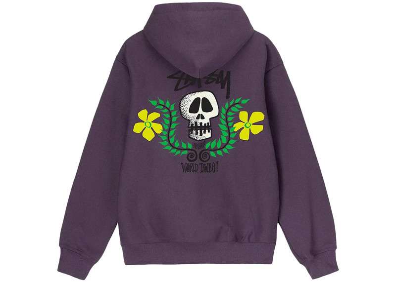 Stüssy Stussy Skull Crest Zip Hoodie Grape outlook