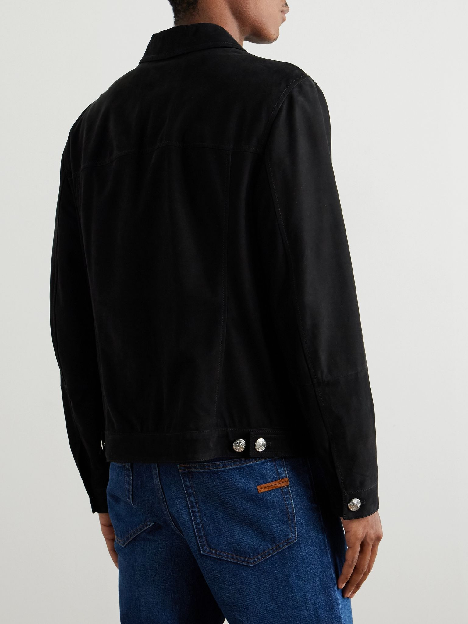 Nubuck Trucker Jacket Black - 4
