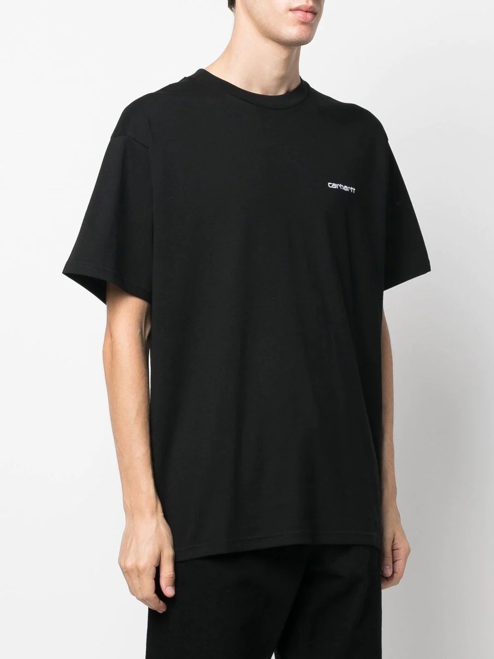 embroidered-logo detail T-shirt - 3