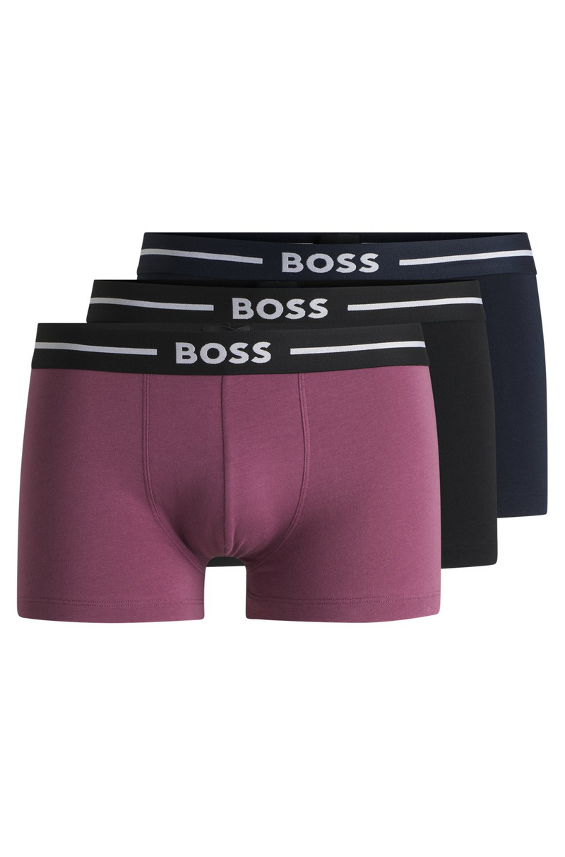 THREE-PACK OF STRETCH-COTTON TRUNKS WITH LOGO WAISTBANDS 1