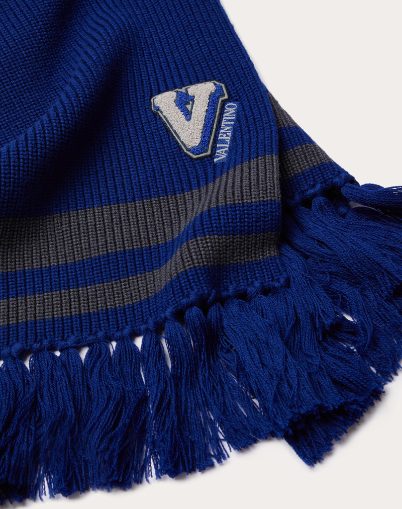Valentino V-3D EMBROIDERED PATCH WOOL SCARF outlook