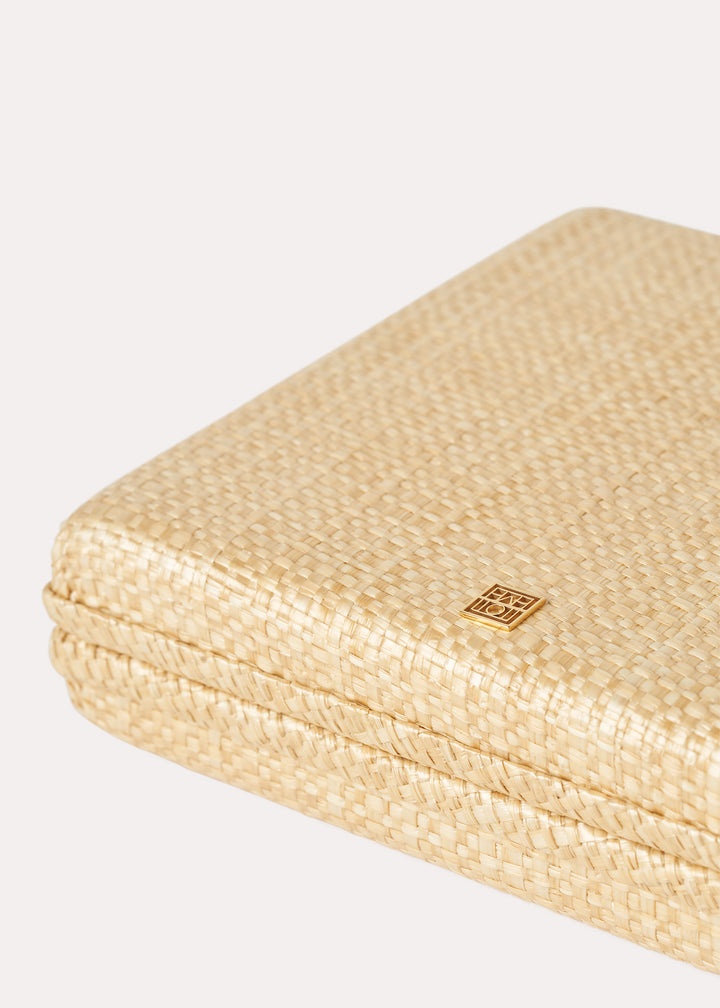 Raffia clutch light beige - 7