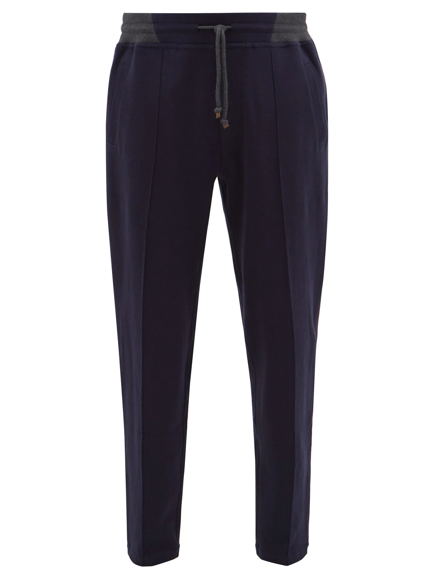 Pintucked cotton-blend track pants - 1