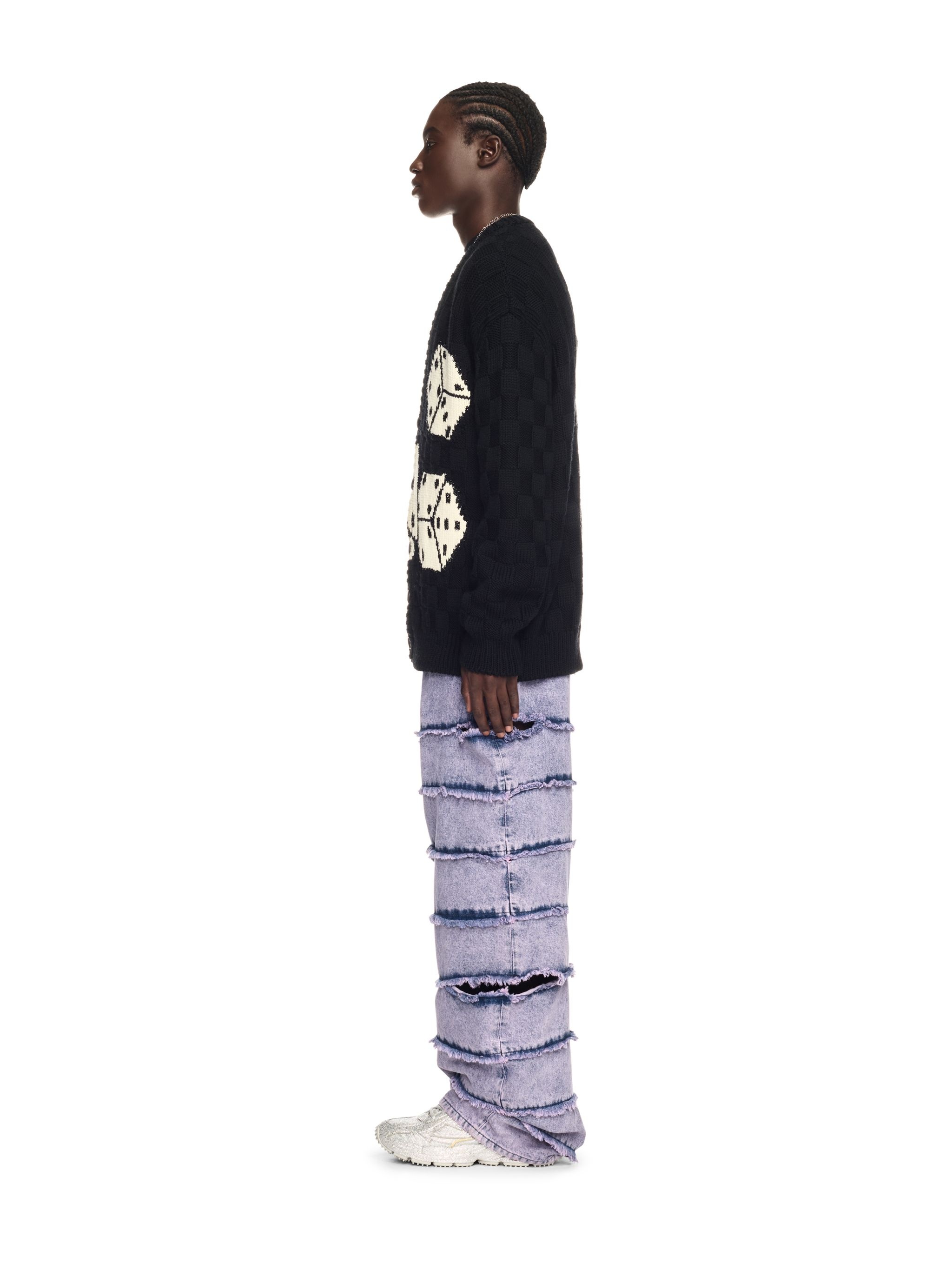 Lilac Punk Stripes Straight Jeans - 3