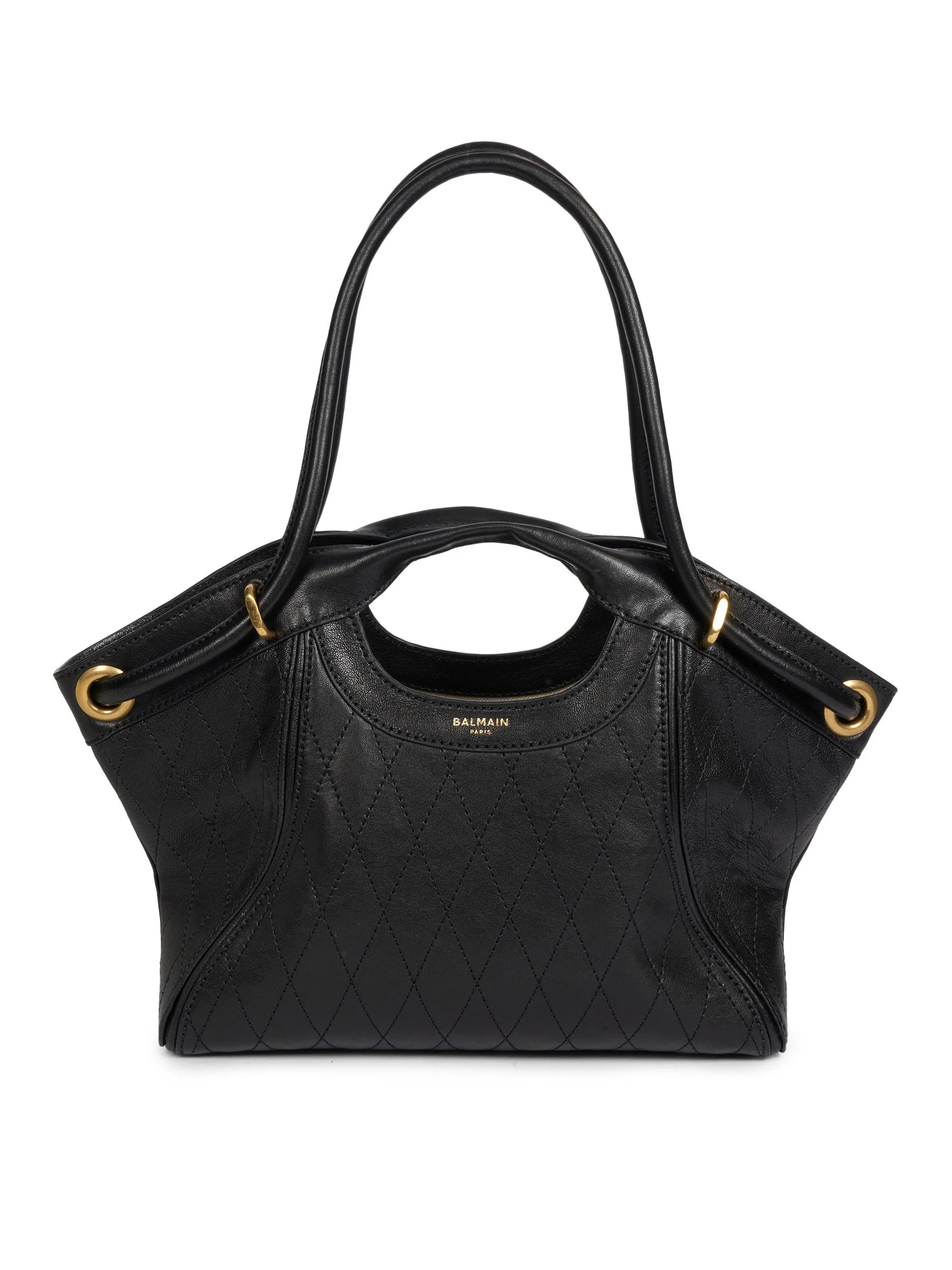 Women's Medium Leather Tote Bag - Noir - 1