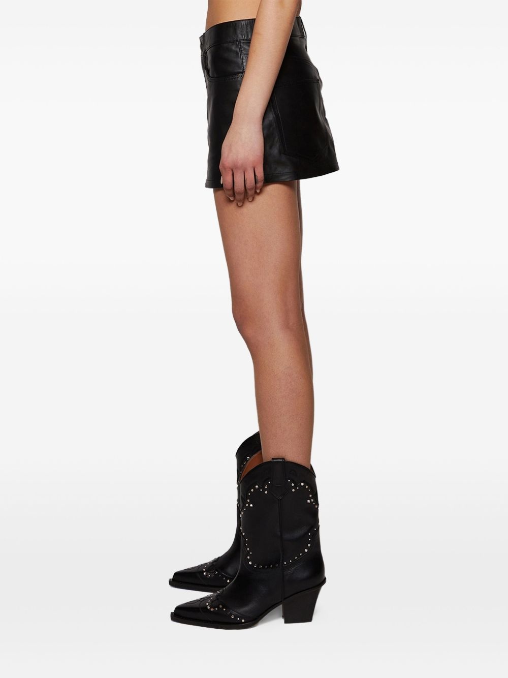 leather mini skirt - 4