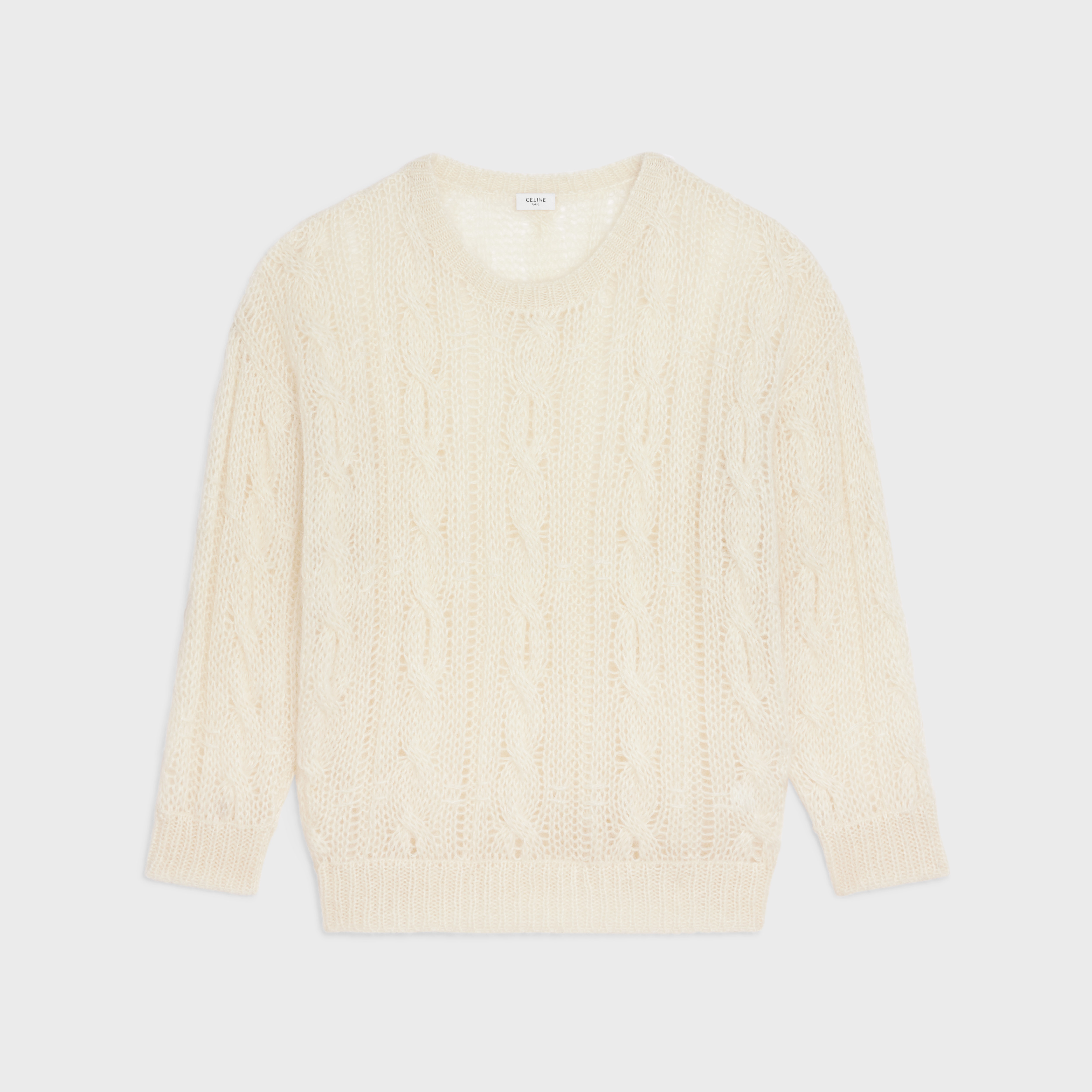 CELINE BOXY ARAN SWEATER IN MOHAIR | REVERSIBLE