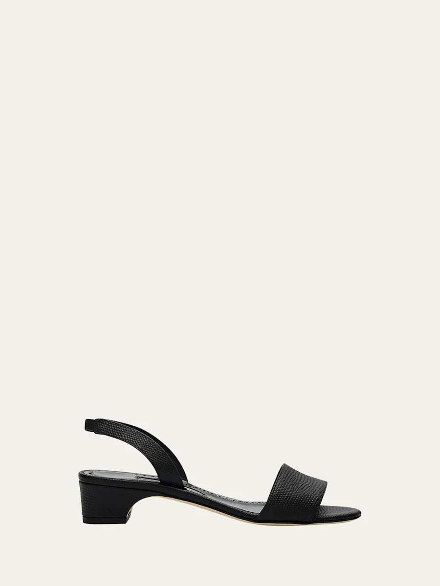 30mm Patobarnu Embossed Leather Sandals - 1