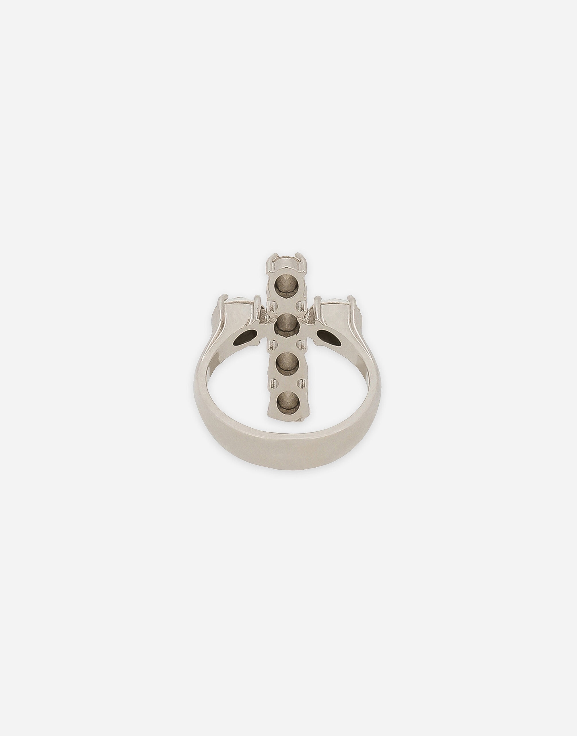 Ring with rhinestone-detailed cross - 4