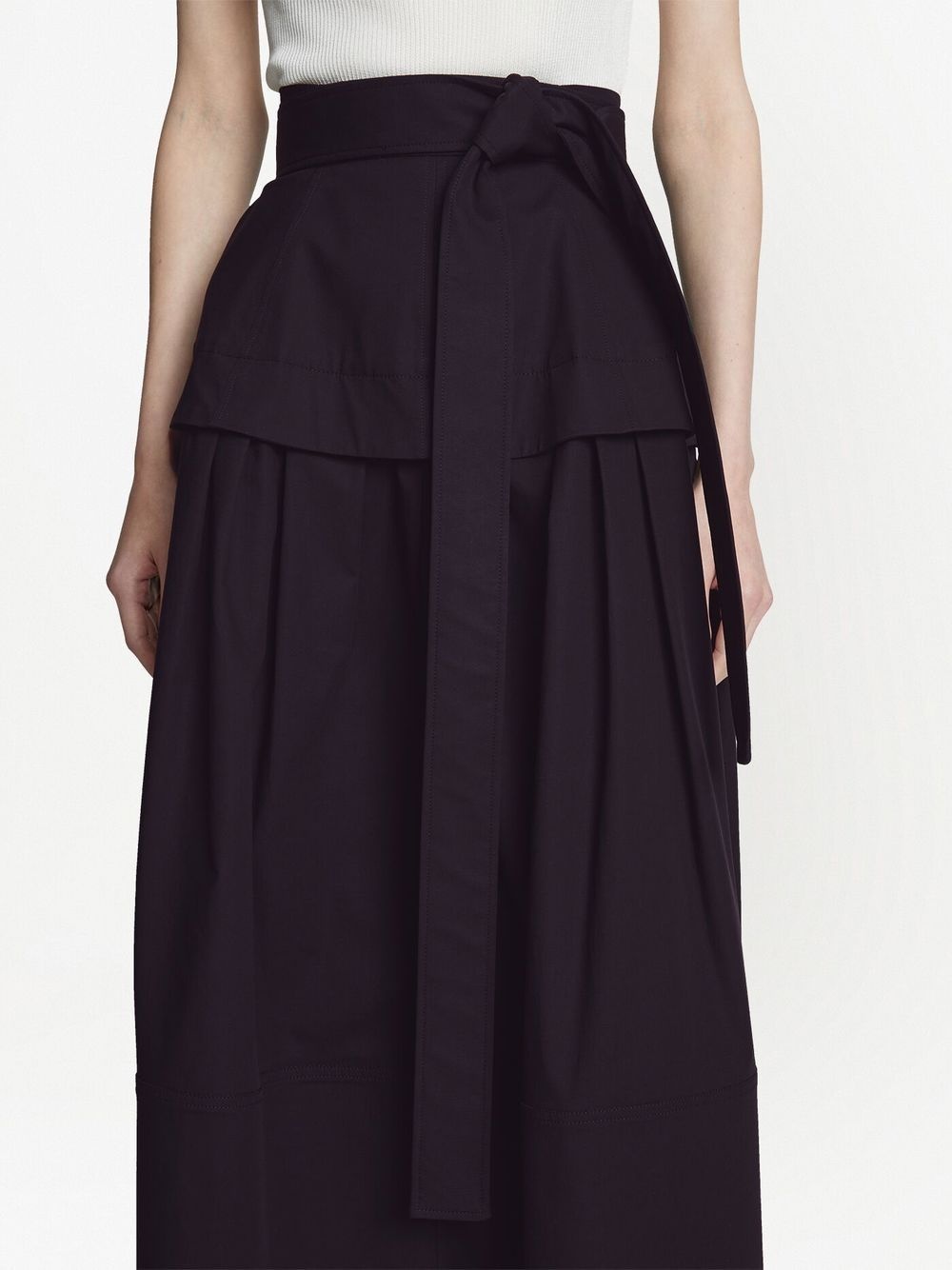 belted full-skirt midi skirt - 5