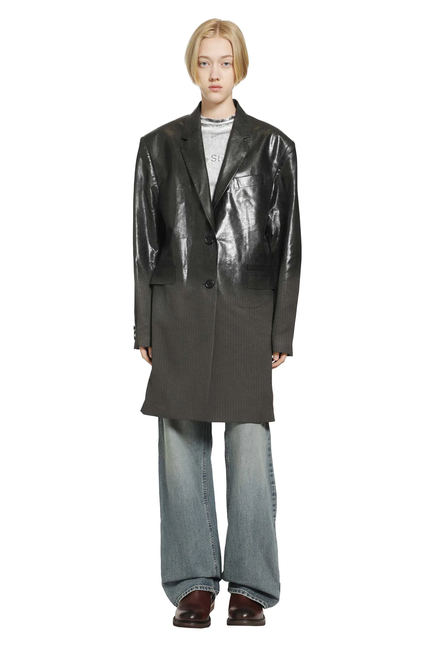Gradient Herringbone Coat - 1
