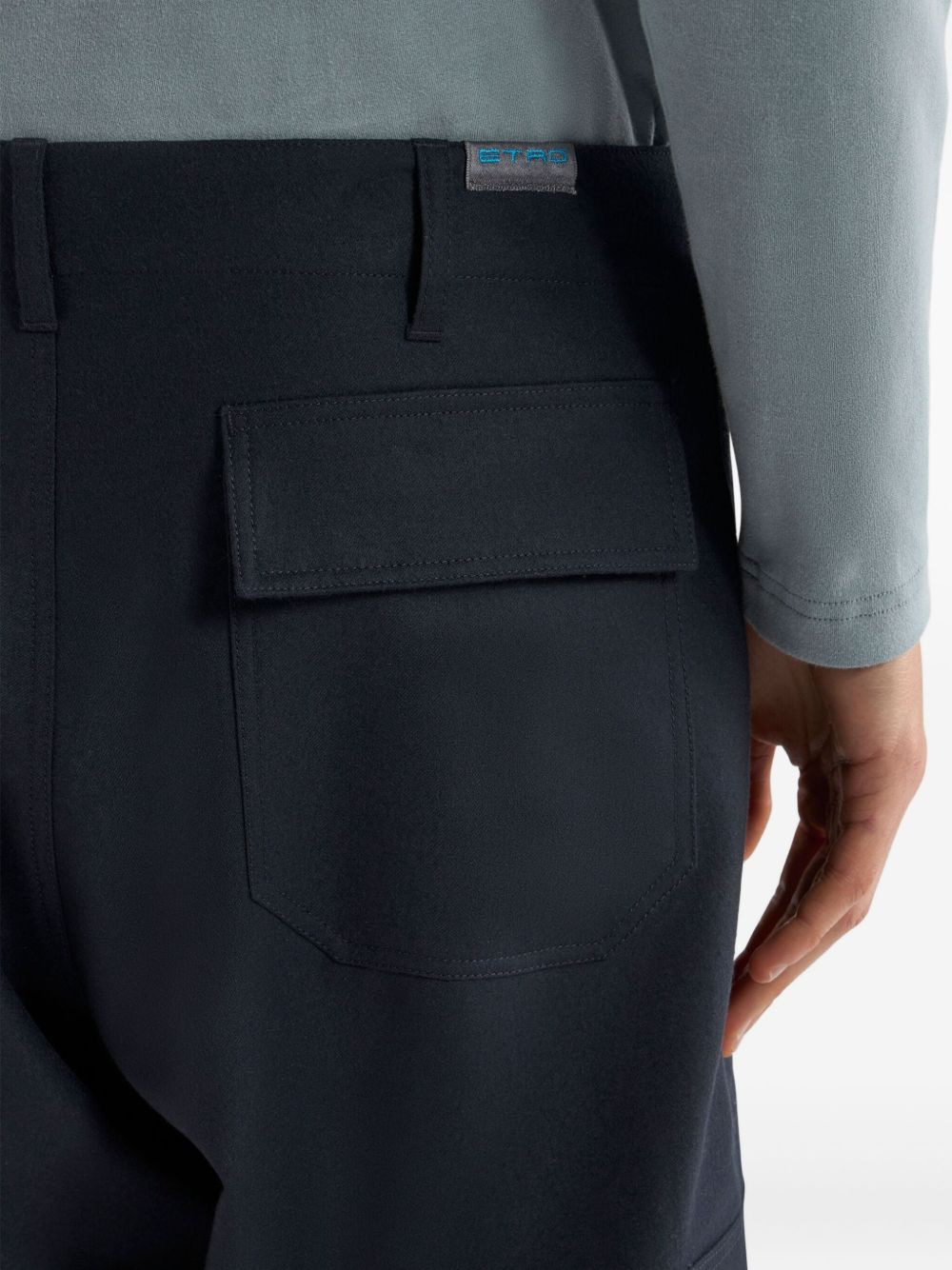 cargo-pocket wool regular trousers - 5