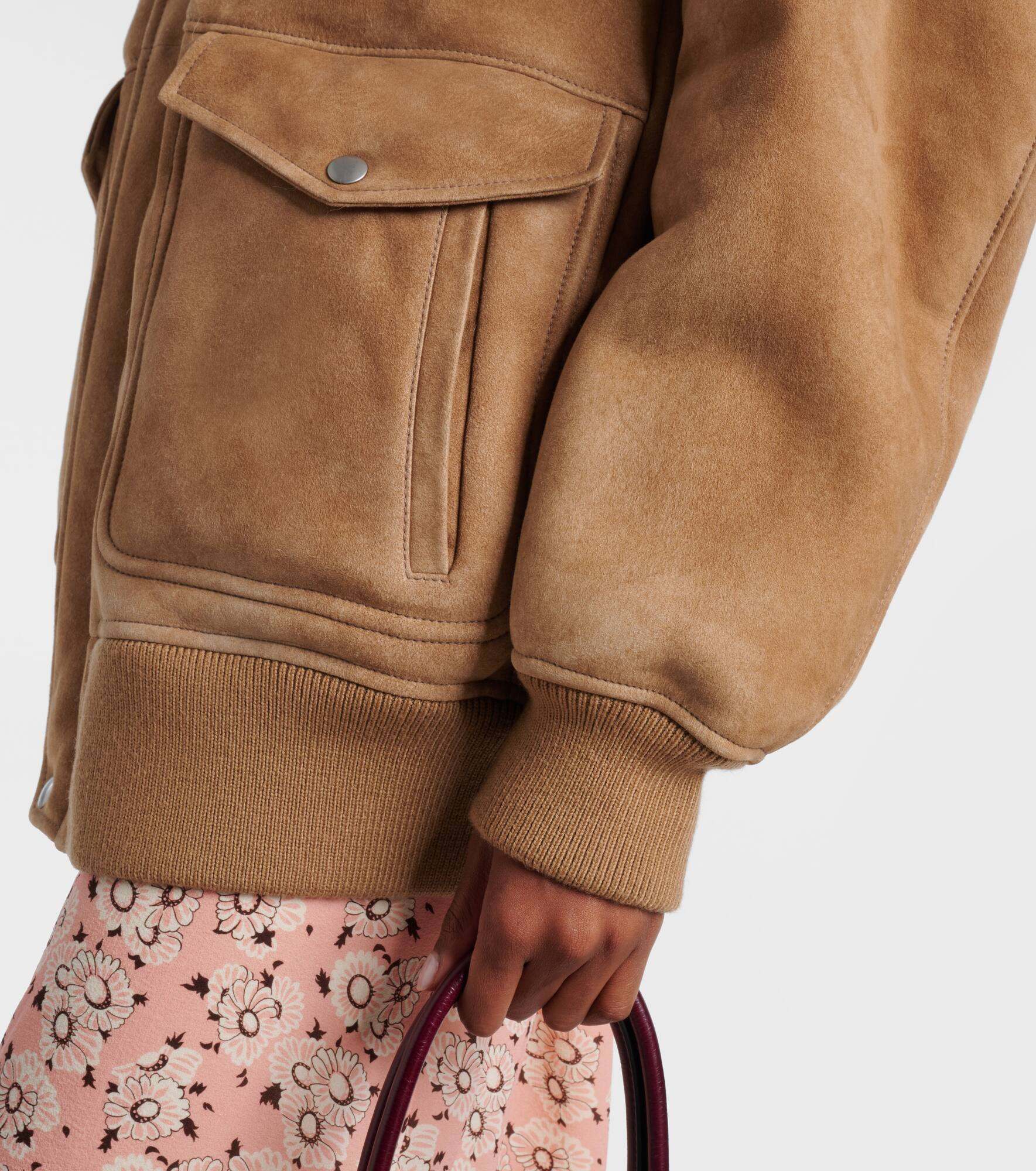 Shearling-trimmed suede jacket - 5