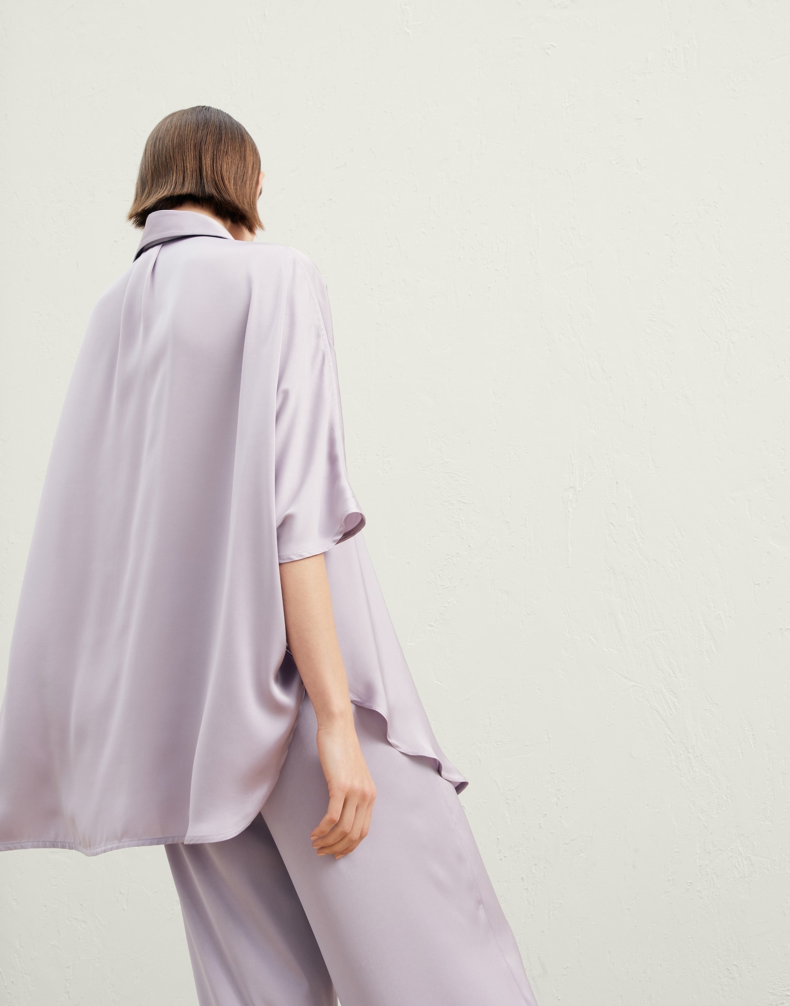 Soft techno satin shirt with monili - 2