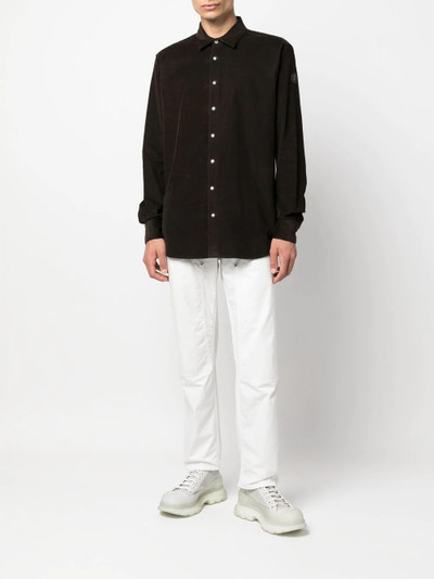 Moncler corduroy logo-patch sleeve shirt outlook