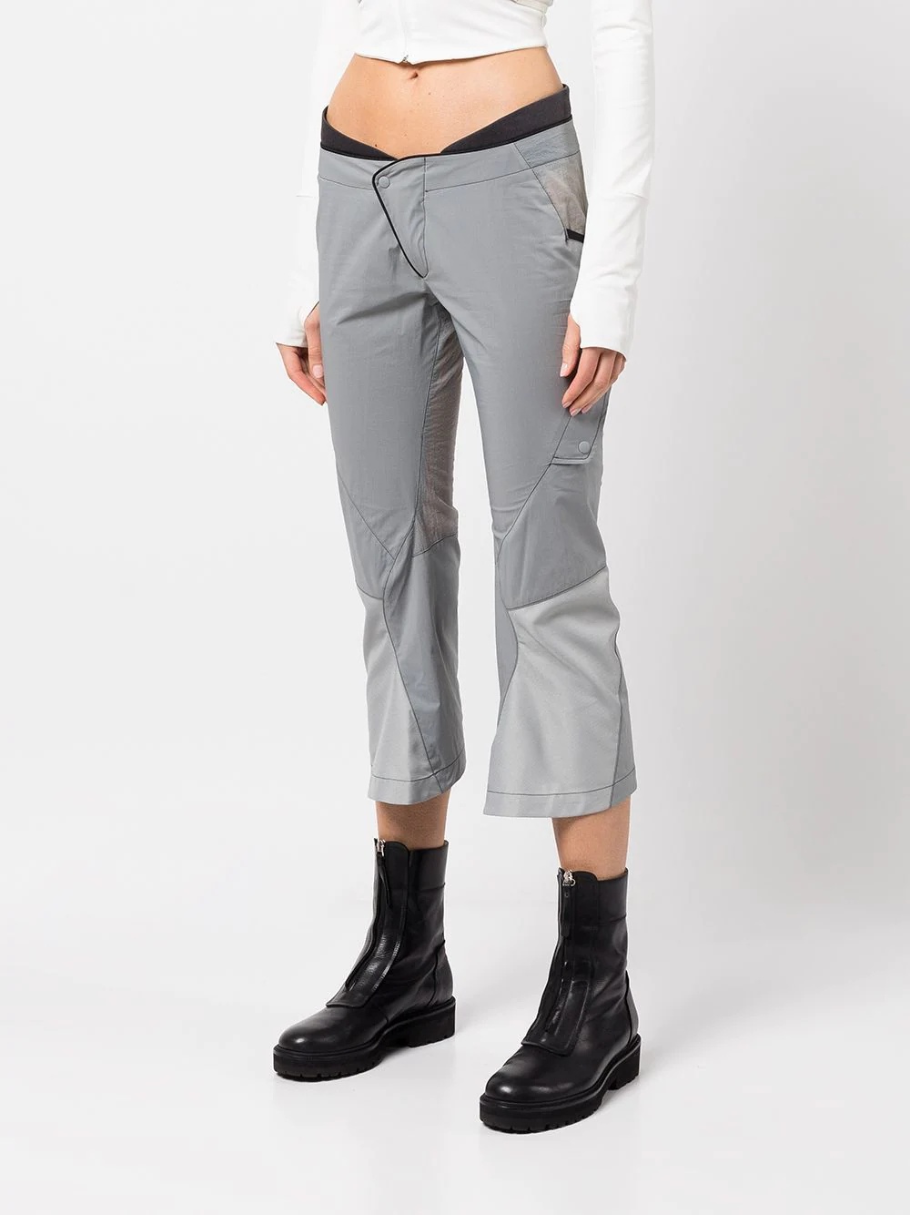 panelled slim-fit cropped trousers - 3