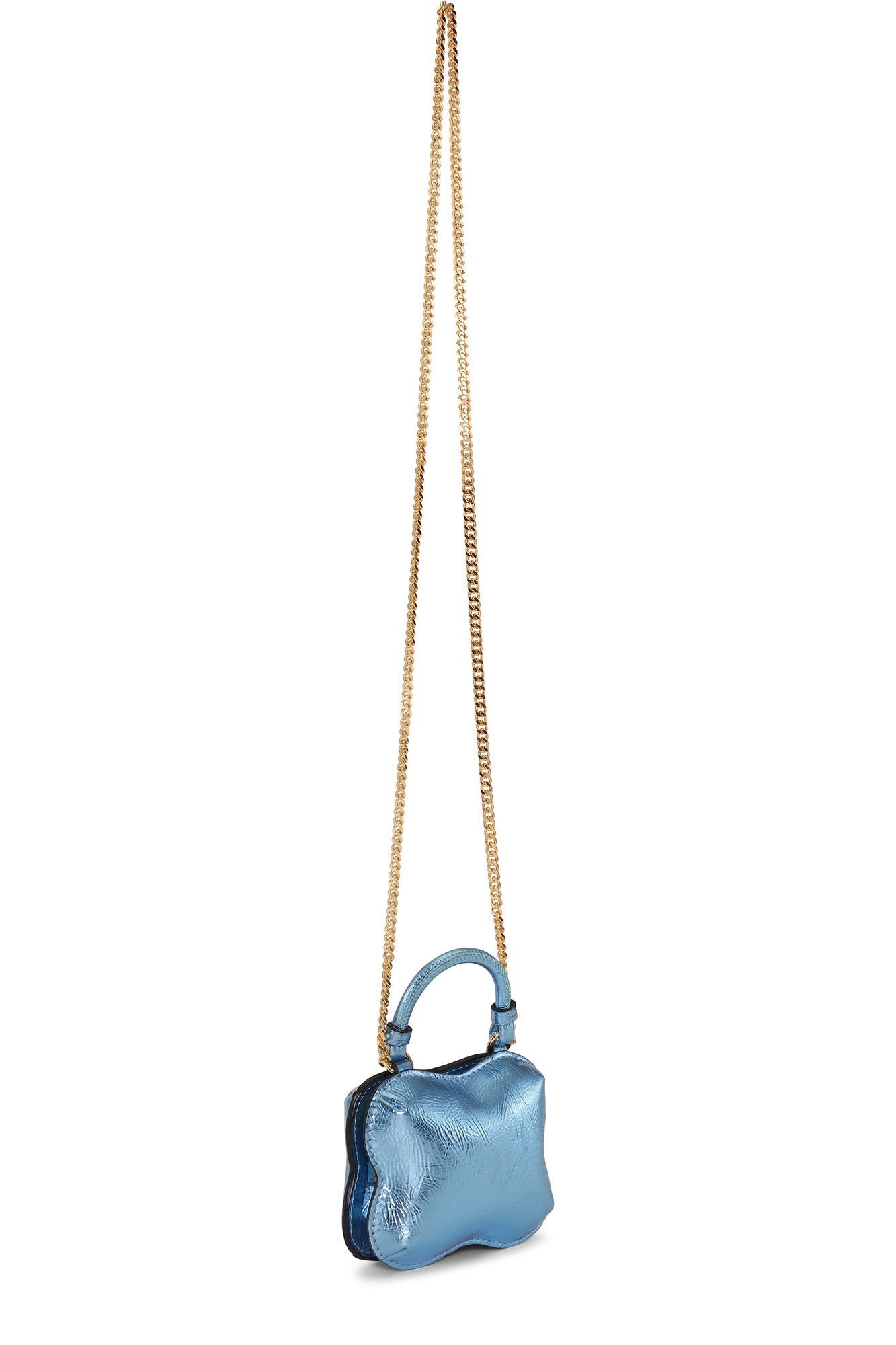METALLIC BLUE NANO BUTTERFLY CROSSBODY BAG - 2