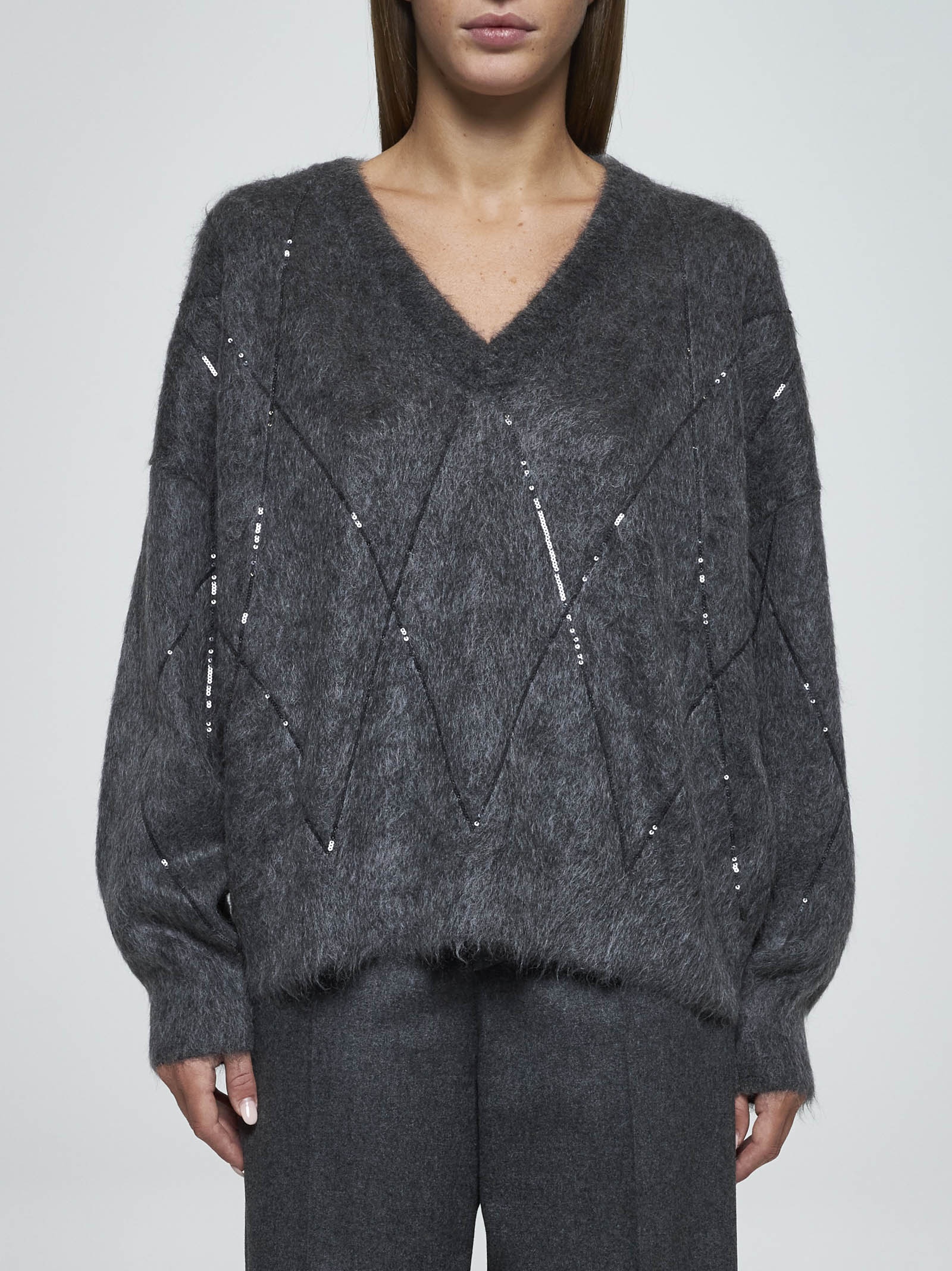 Sequin-embellished mohair-blend sweater - 3