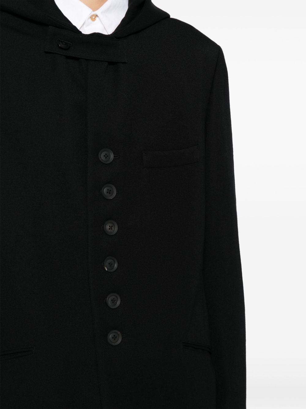 hooded wool jacket - 5