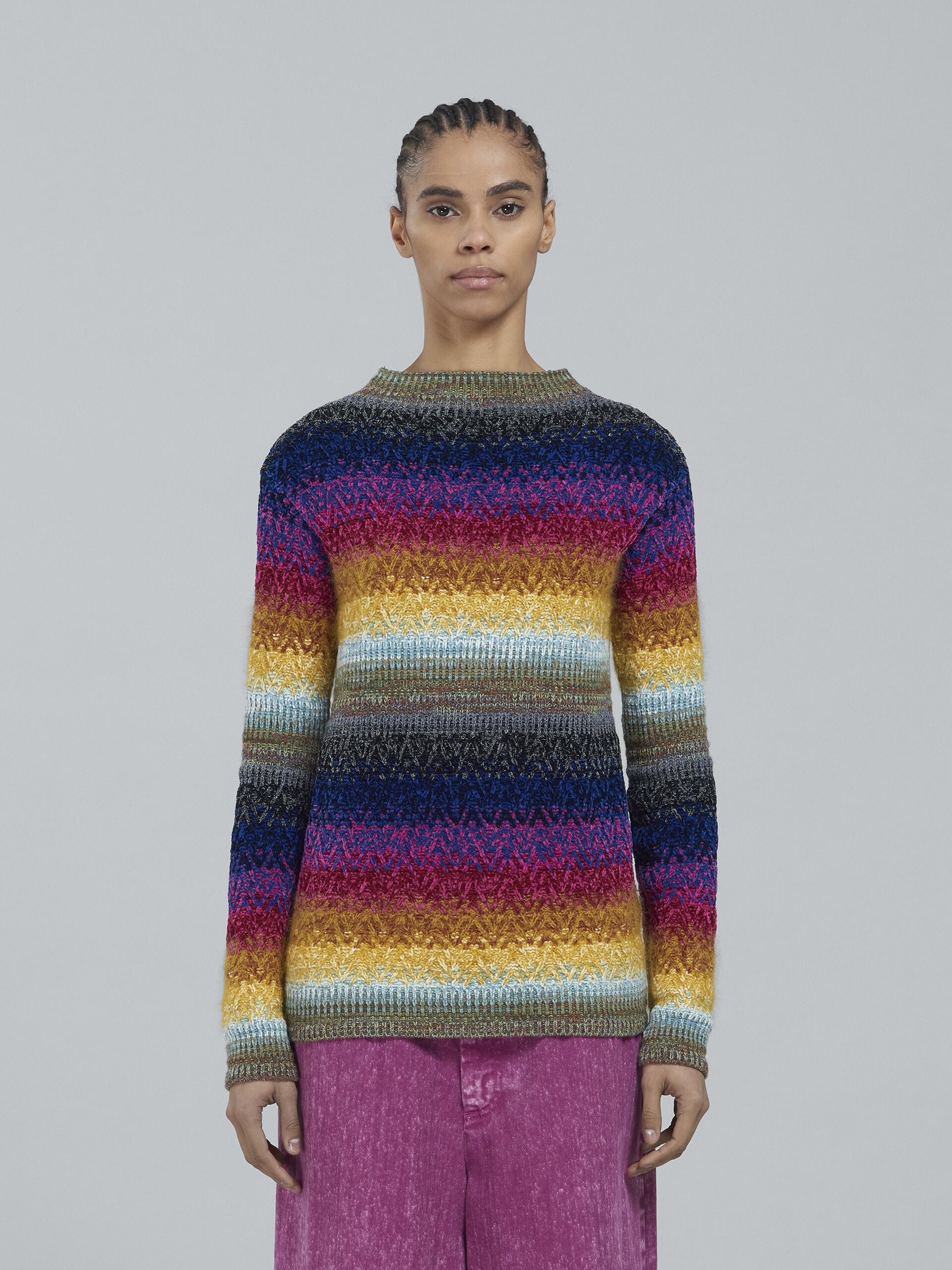 VISCOSE COTTON AND WOOL SWEATER - 2