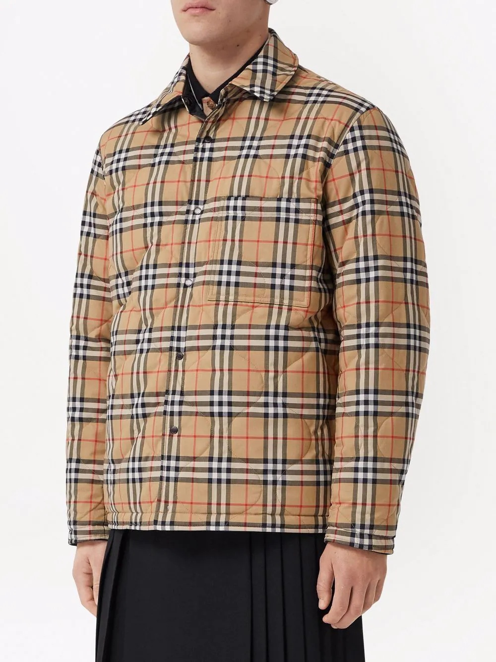 reversible Vintage Check thermoregulated overshirt - 6