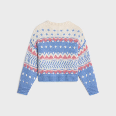 CELINE crew neck fair isle sweater in mohair and silk outlook