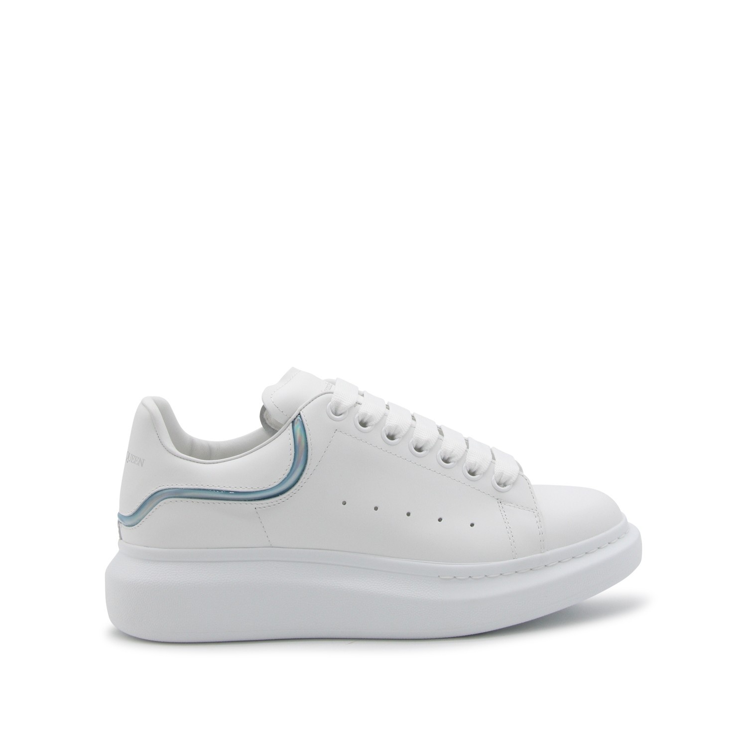 WHITE MULTICOLOUR LEATHER OVERSIZED SNEAKERS - 1