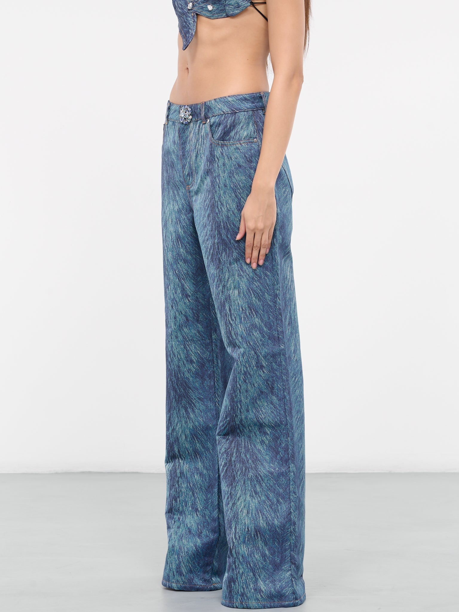 Fur Print Wide Pants - 2