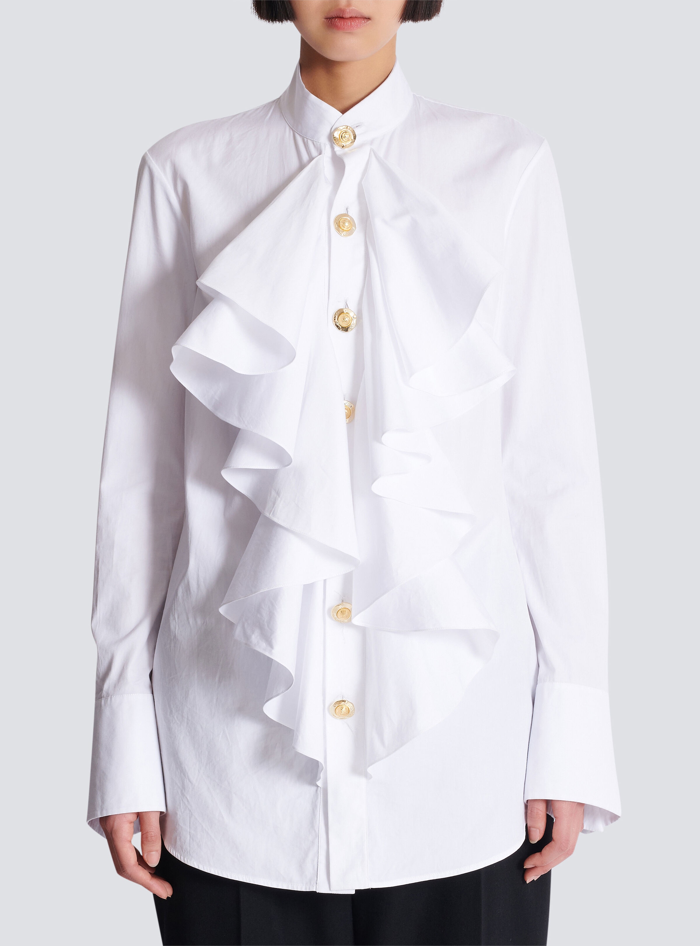 Ruffled poplin shirt - 5
