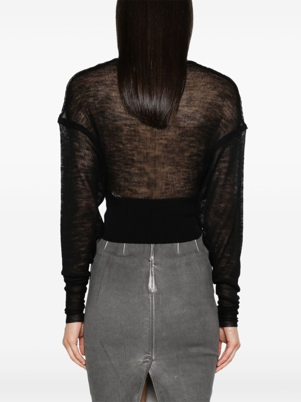 virgin wool cropped jumper - 4
