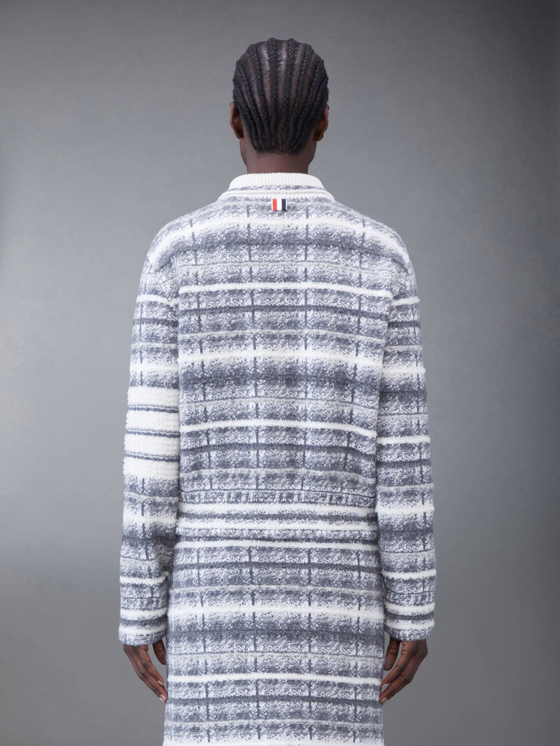 Thom Browne Merino and Mohair Tartan 4-Bar Polo Collar Bomber Jacket outlook
